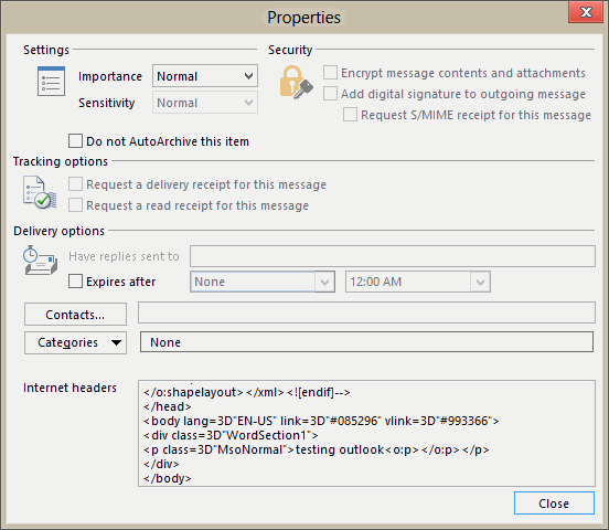 View message source code