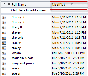 Sort by the modified date field