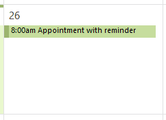 no reminder in month view