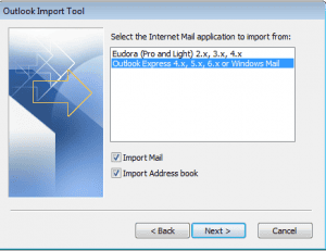 Choose Outlook Express
