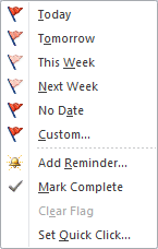 Outlook Flag choices