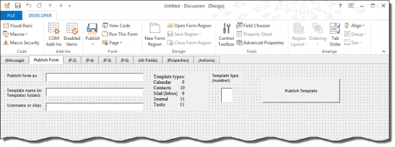 Create a custom form to publish a form