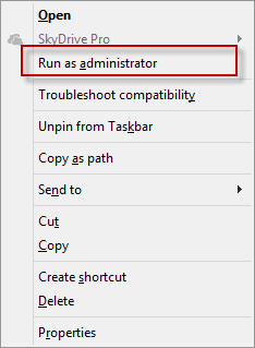 Run as administrator