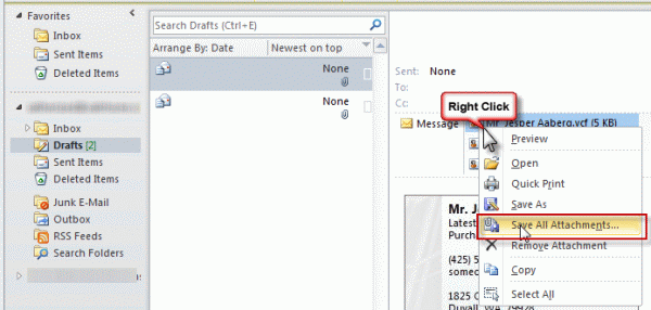 Save All attachments on Draft message