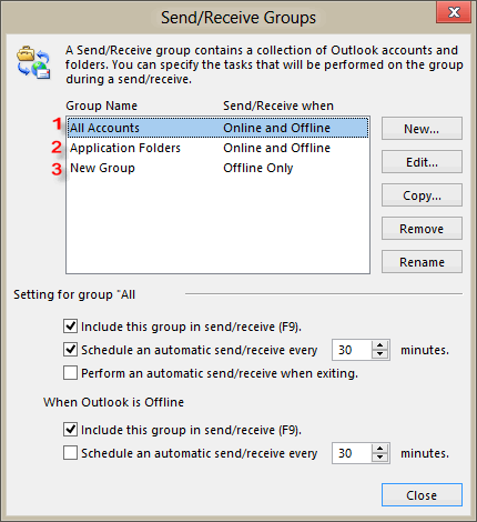 Send and Receive Group numbers