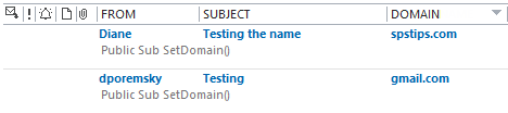 Sort by the domain name