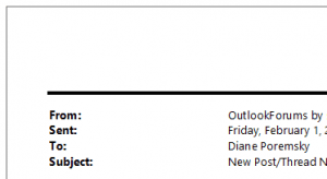 Printed email with the name removed