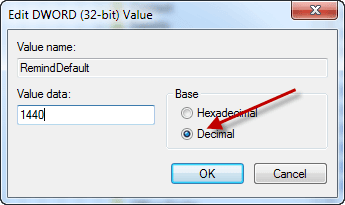 Edit the registry