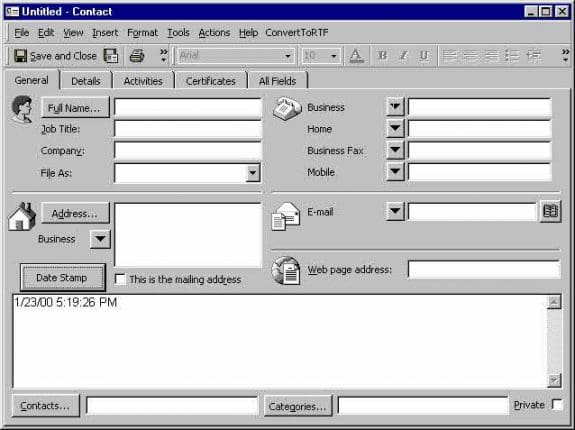 Add a date stamp to a custom form
