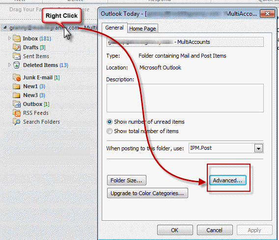 Properties - Advanced dialog