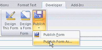 Click on Publish form