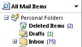 Click on the Outlook Today icon to view Outlook today