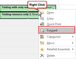 select the meeting then forward