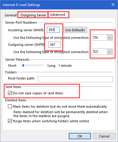gmail imap ports