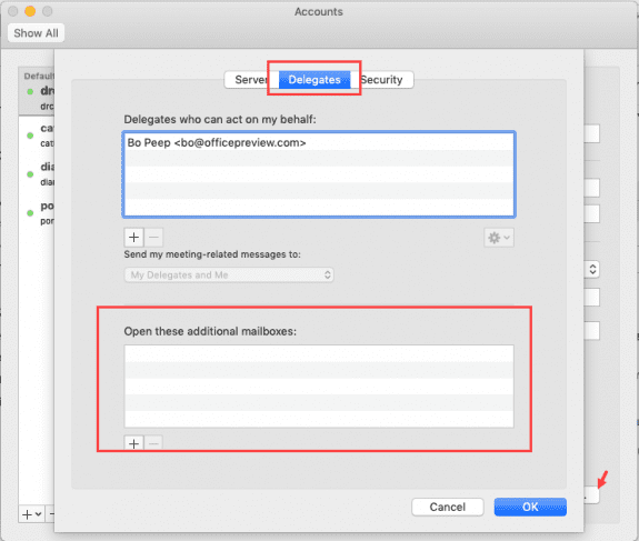 open delegated mailboxes