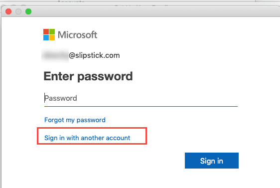 signin with a different account