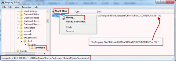 Edit the registry