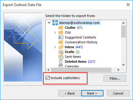 select the folder