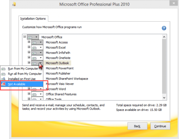 uninstall office 2010 