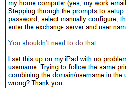 HTML inline replies
