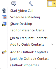 contact-card-menu Options menu in contact card