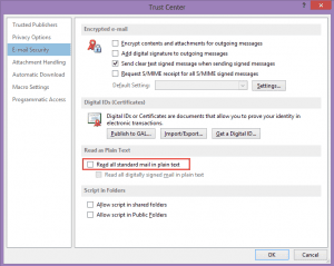 Read as plain text setting