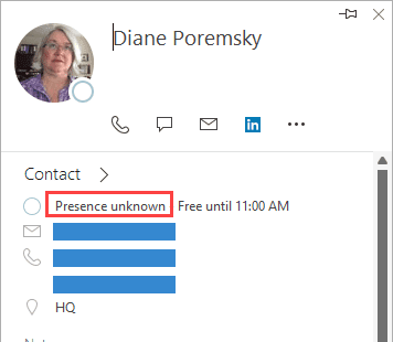 remove presence from contact card