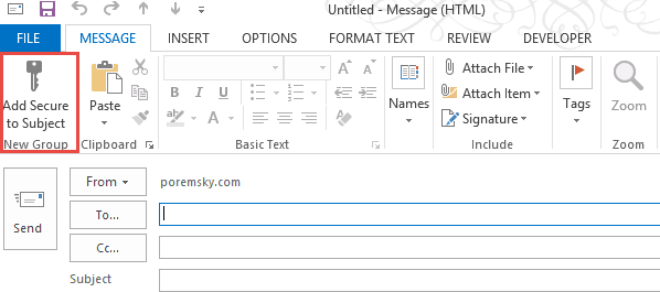 Add Secure to Subject
