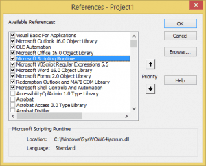 Set a reference to scripting runtime