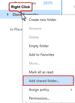 right click on your mailbox name