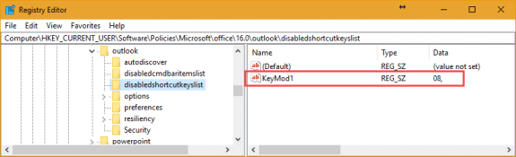 disable backspace shortcut
