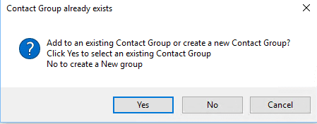 message box asking what you want to do