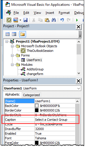 userform properties