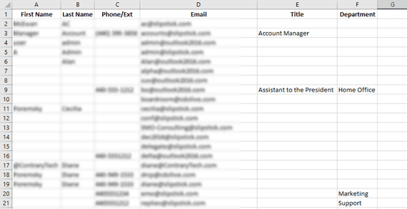 Export GAL to Excel