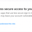 yahoo less secure app warning