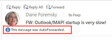 message was autoforwarded