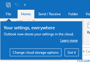 New sync settings option