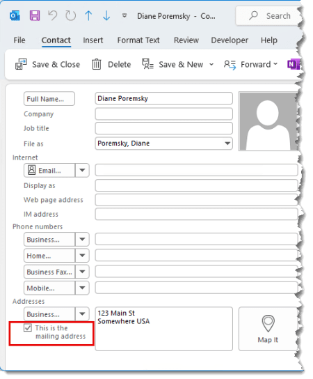 Mailing address selector