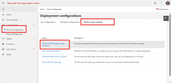disable modern Microsoft 365 companion apps