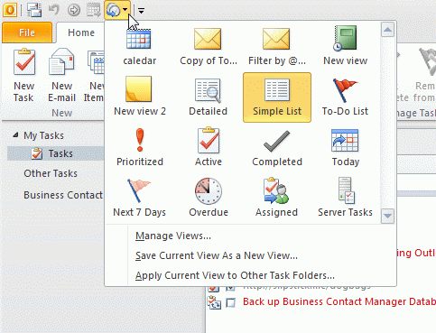 Add Current view command to the QAT