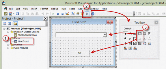 Create a userform and add controls to it