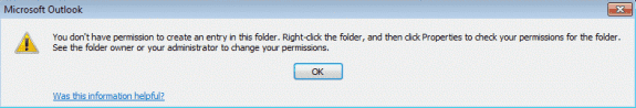 Error message when you try to create an IMAP message
