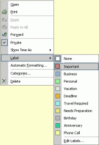 Color labels in older Outlook