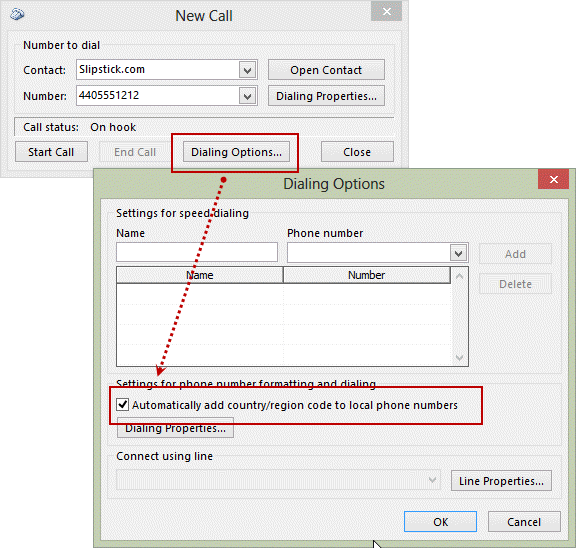 Automatically add the country code