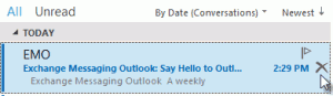 Use the delete button in the message list