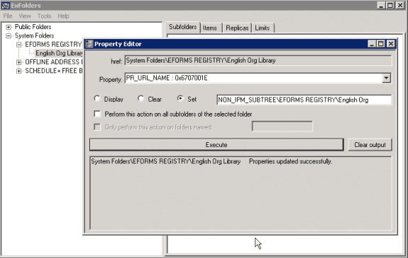 Use ExFolder to add the PR_URL_NAME property value