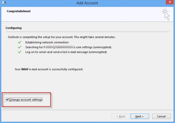 Manually configure account