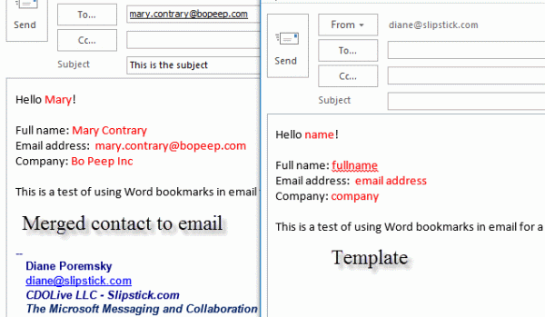 email merge contact