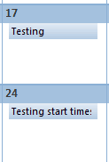 When the calendar is narrow, the times won't show