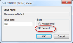 RecurrenceDefault